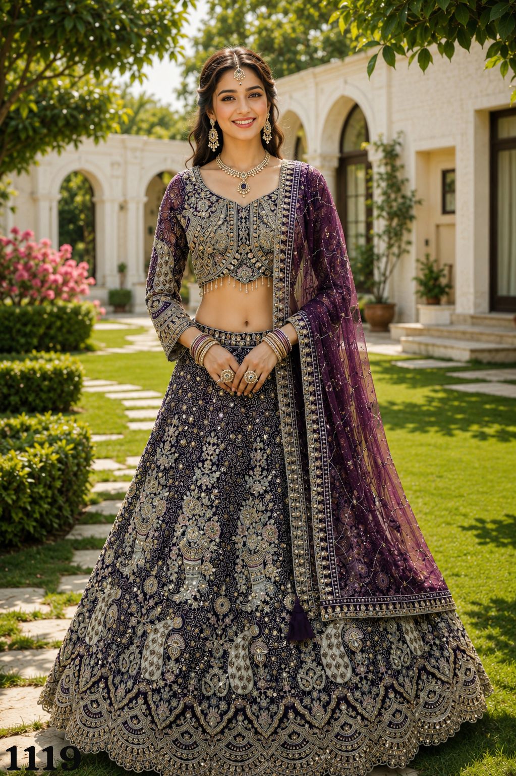 Morni Vol-7 Free Size Stitched Premium Net Resham Embroidered Gown – Design 1118/1119