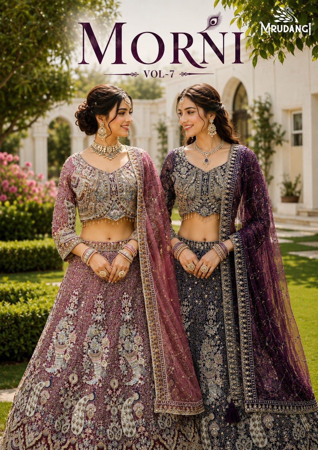 Morni Vol-7 Free Size Stitched Premium Net Resham Embroidered Gown – Design 1118/1119