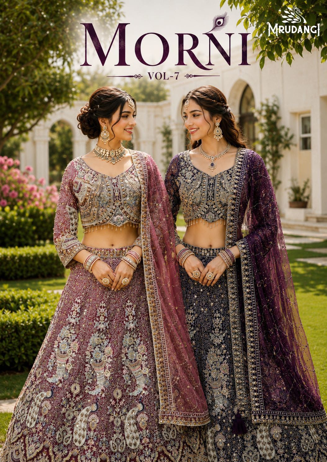 Morni Vol-7 Free Size Stitched Premium Net Resham Embroidered Gown – Design 1118/1119
