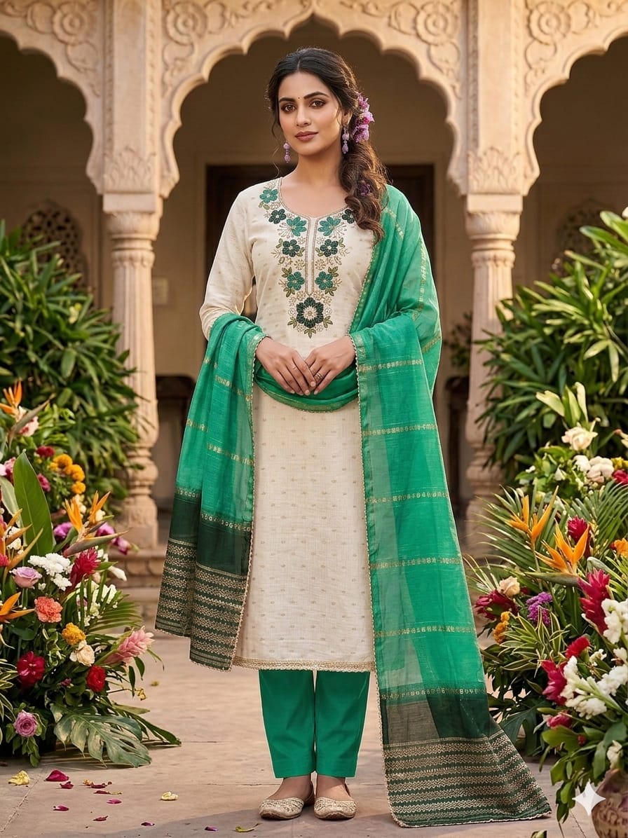 ANANYA Modal Bits Kodding Work Dress Material