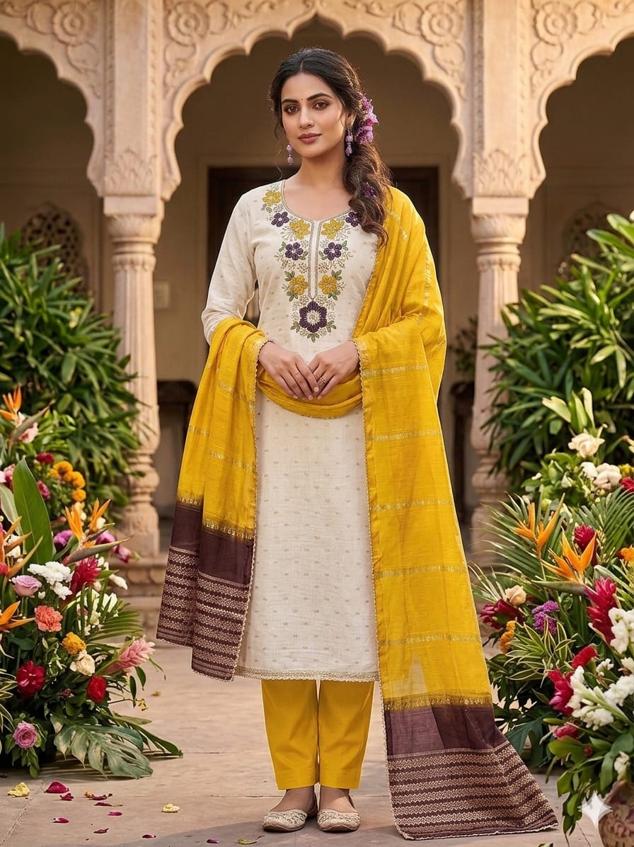 ANANYA Modal Bits Kodding Work Dress Material