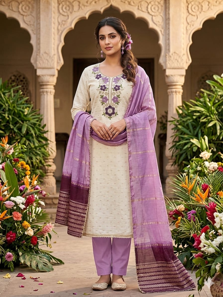 ANANYA Modal Bits Kodding Work Dress Material