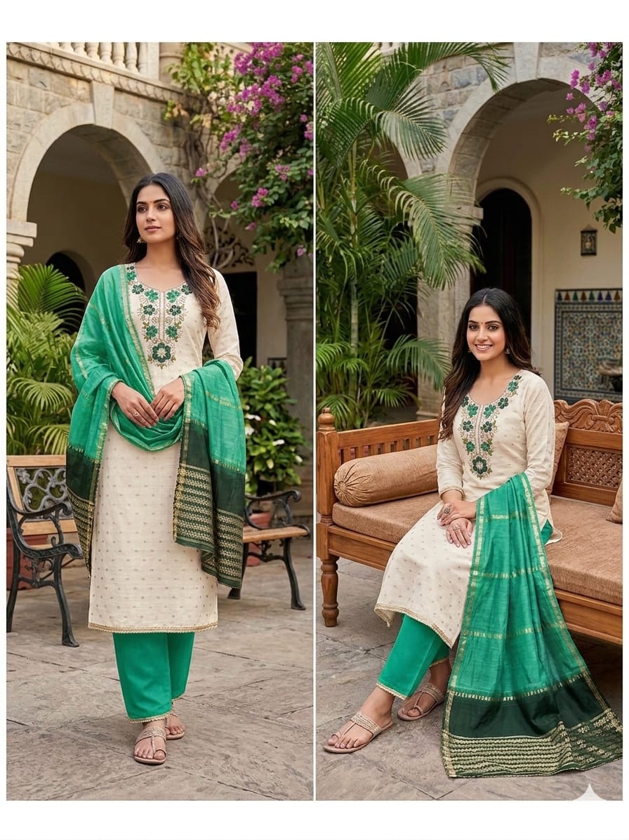 ANANYA Modal Bits Kodding Work Dress Material