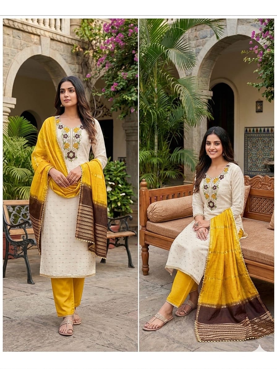 ANANYA Modal Bits Kodding Work Dress Material