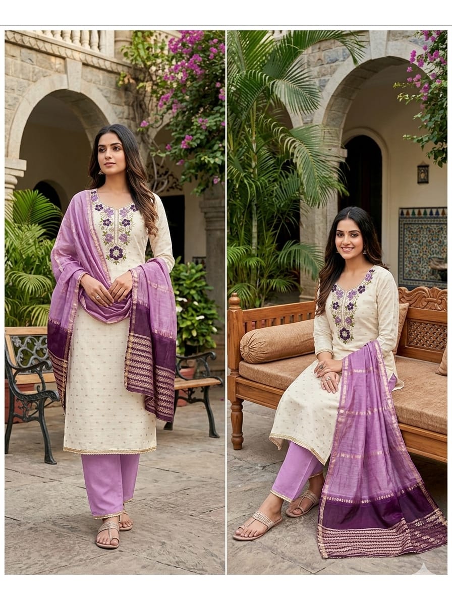 ANANYA Modal Bits Kodding Work Dress Material