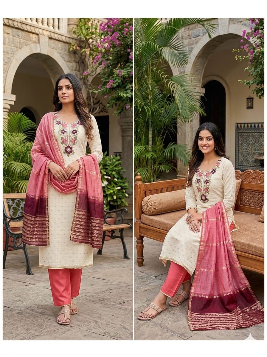 ANANYA Modal Bits Kodding Work Dress Material