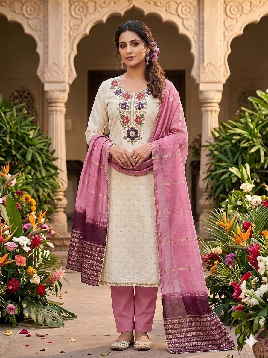 ANANYA Modal Bits Kodding Work Dress Material