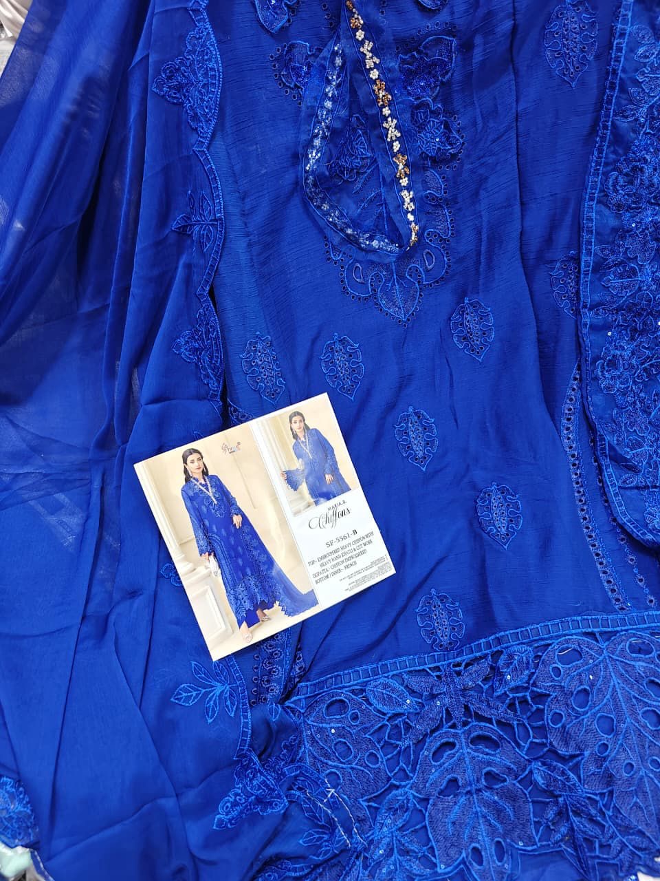 D.NO.-SF-5561 Hit Colour – Heavy Embroidered Chiffon Salwar Suit Set