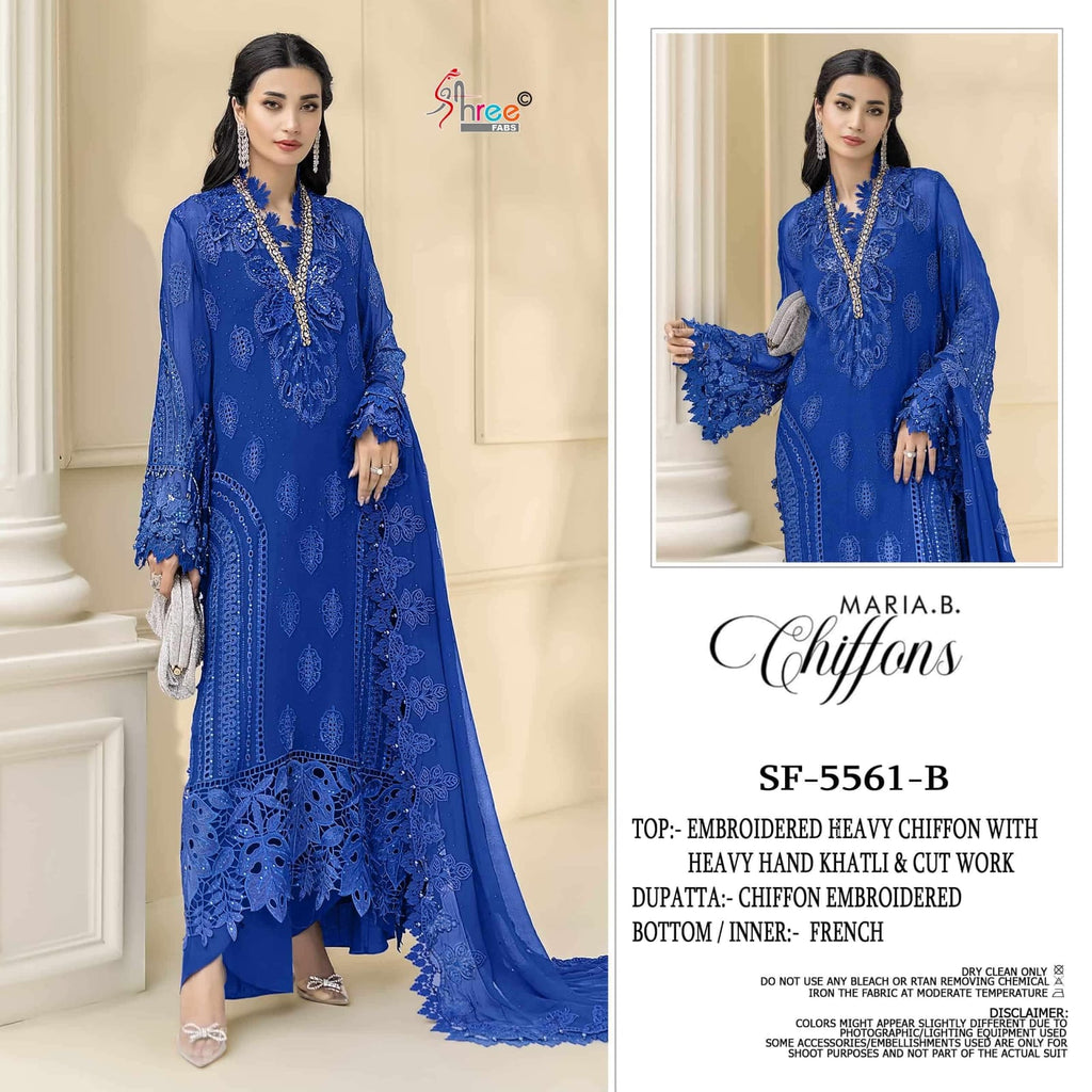 D.NO.-SF-5561 Hit Colour – Heavy Embroidered Chiffon Salwar Suit Set