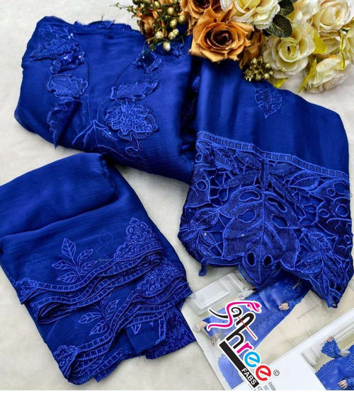 D.NO.-SF-5561 Hit Colour – Heavy Embroidered Chiffon Salwar Suit Set