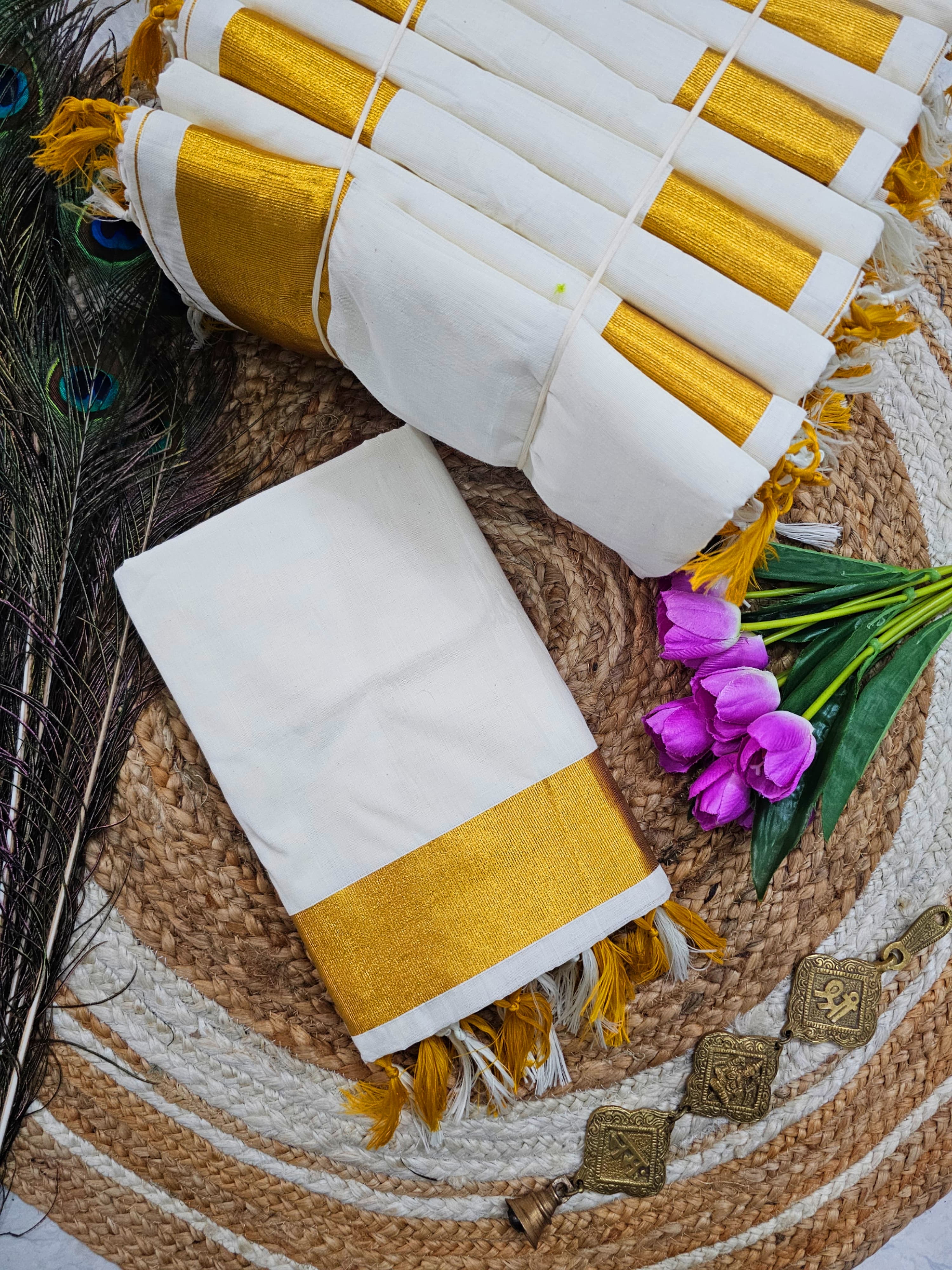Fancy Border Onam Kerala Cotton Saree