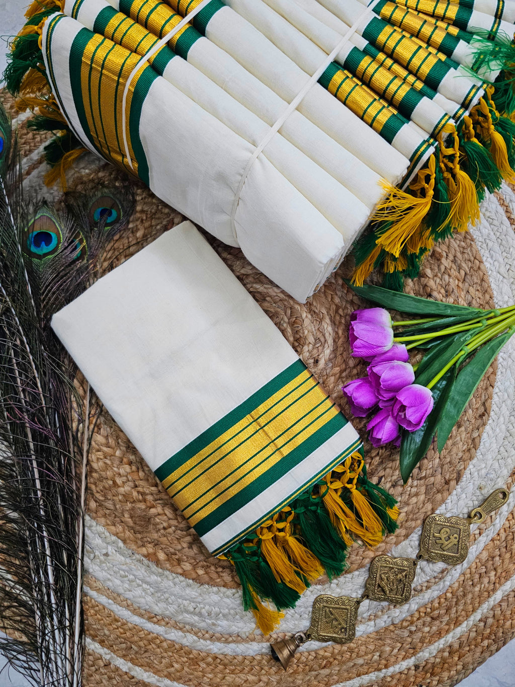 Fancy Border Onam Kerala Cotton Saree