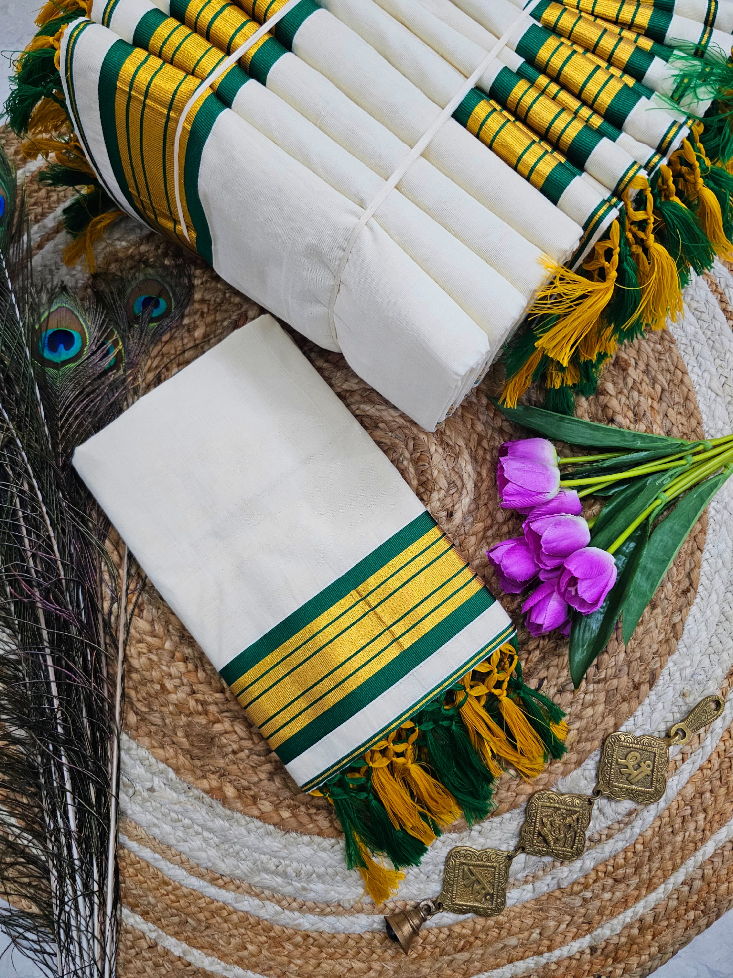 Fancy Border Onam Kerala Cotton Saree