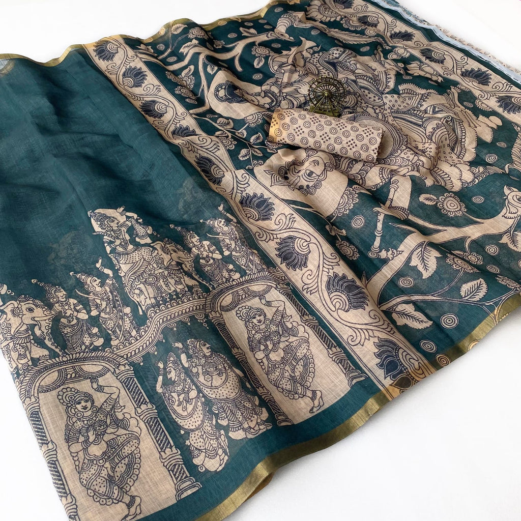 Premium Linen Cotton Saree