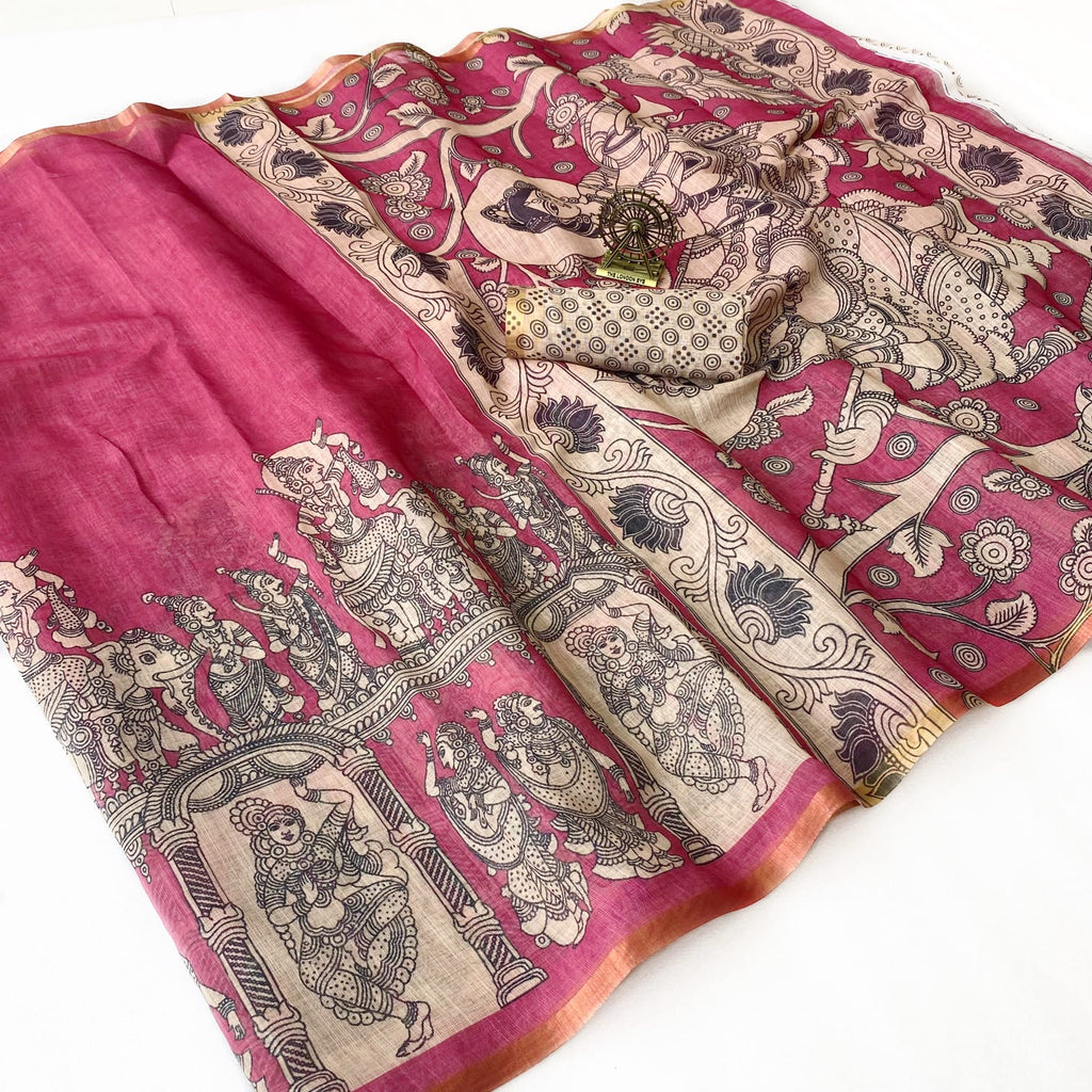 Premium Linen Cotton Saree