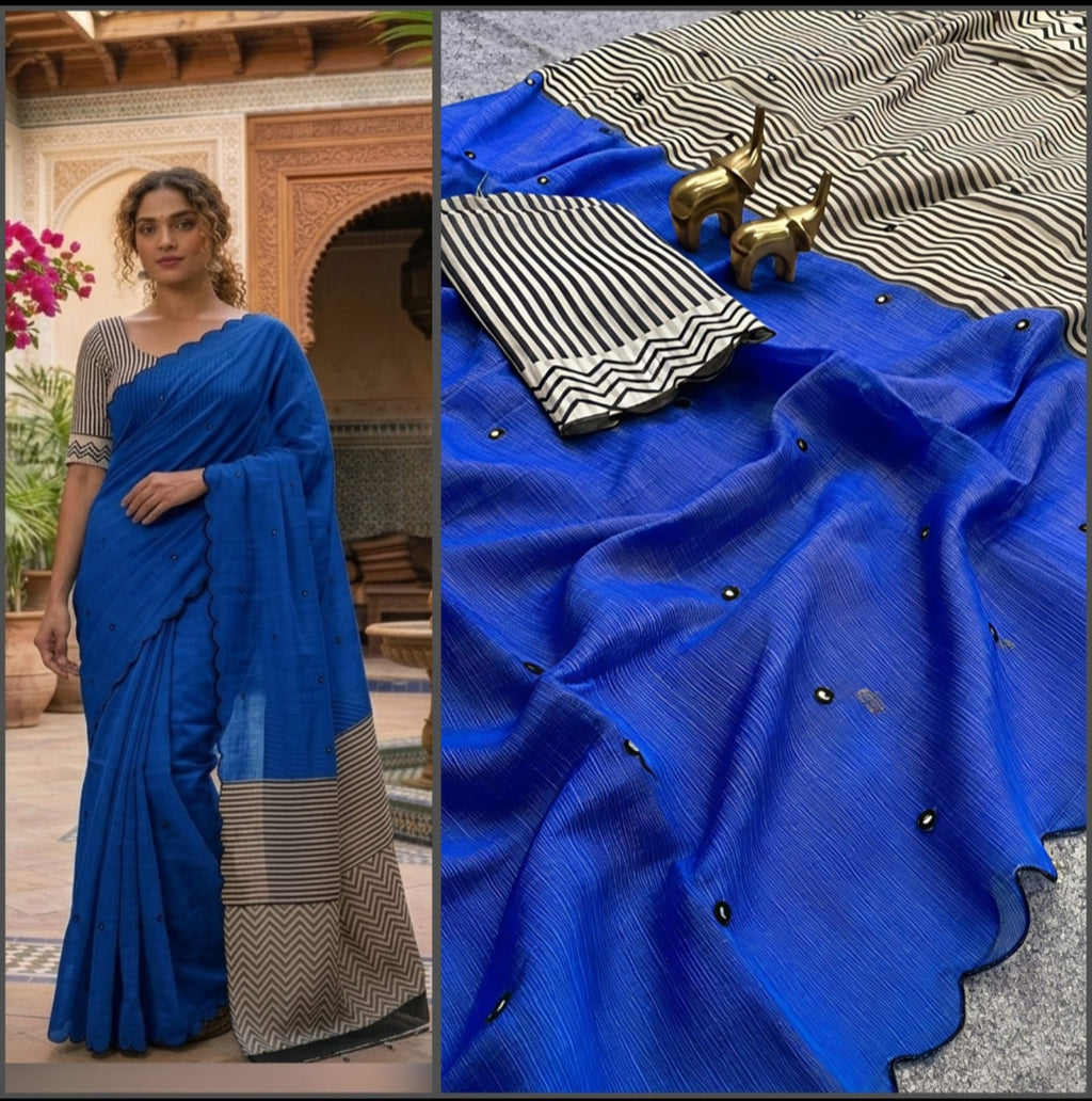Premium Linen Cotton Saree