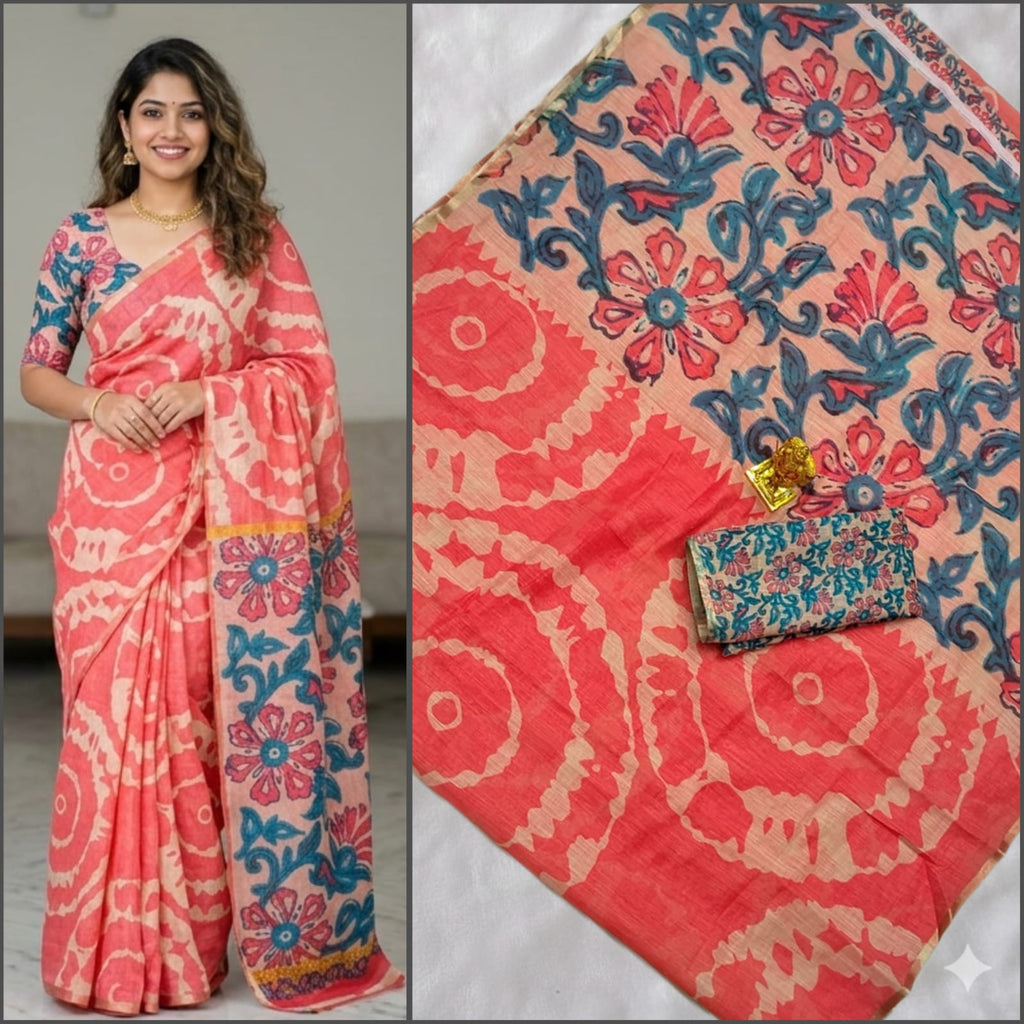 Premium Linen Cotton Saree