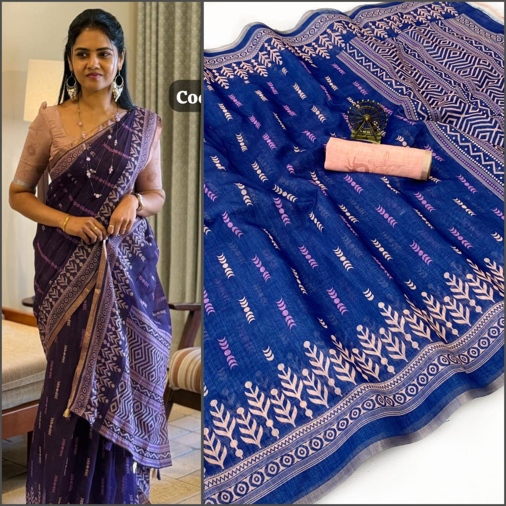 Premium Linen Cotton Saree