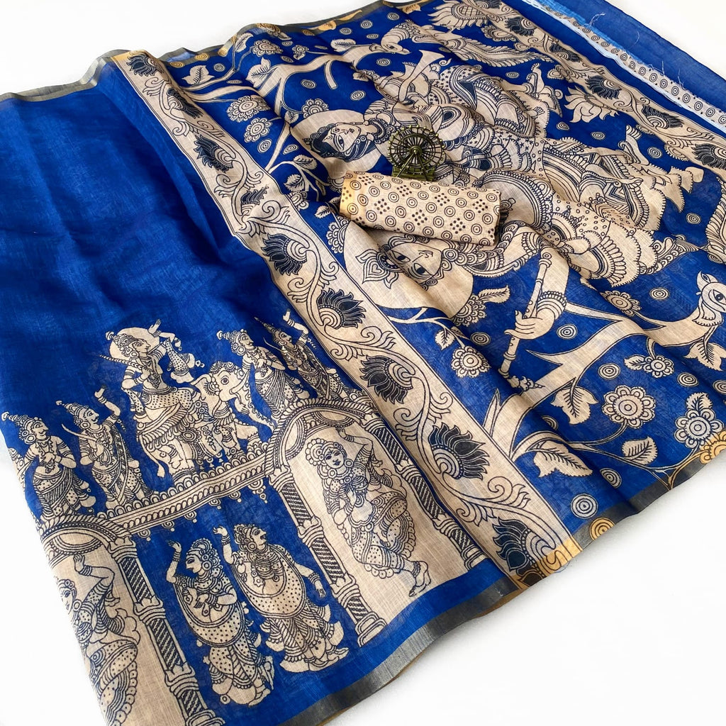 Premium Linen Cotton Saree