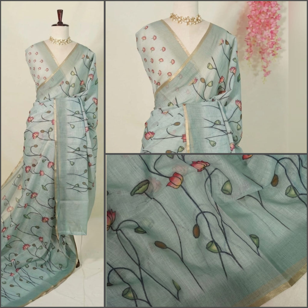 Premium Linen Cotton Saree