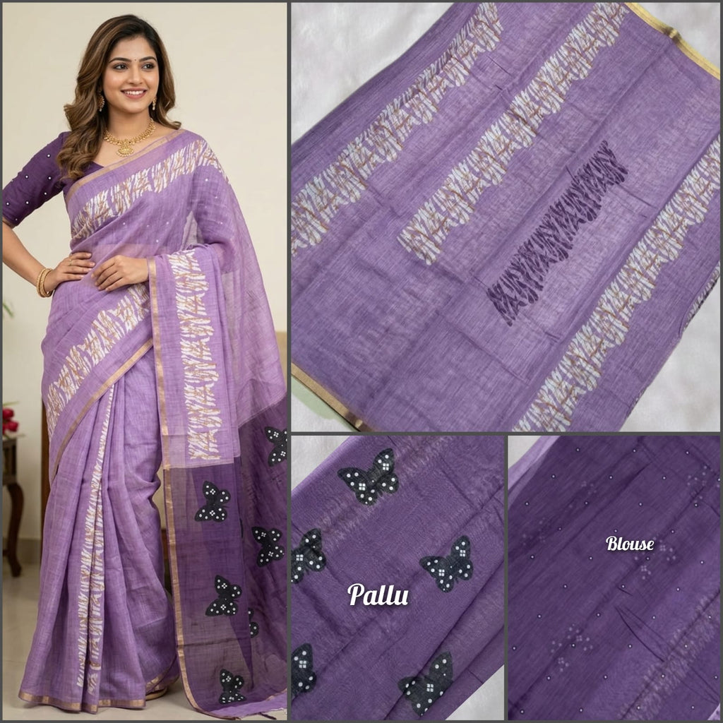 Premium Linen Cotton Saree