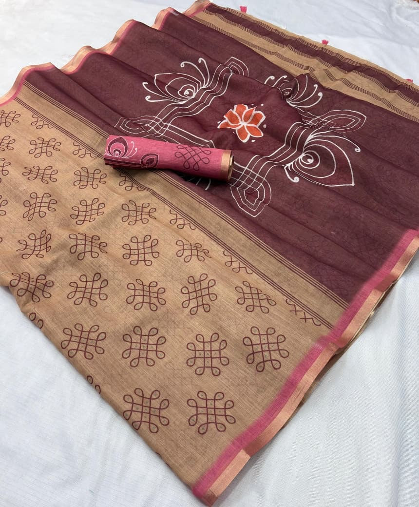 Premium Linen Cotton Saree