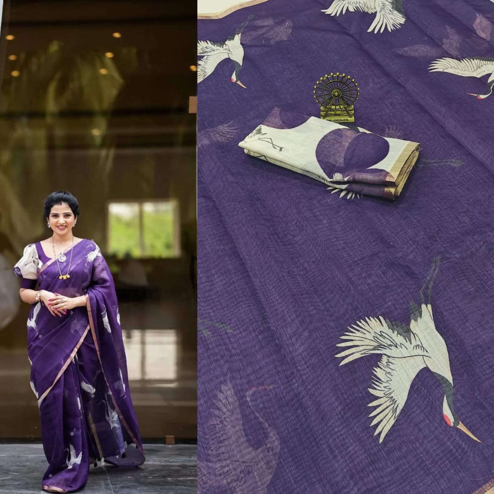 Premium Linen Cotton Saree