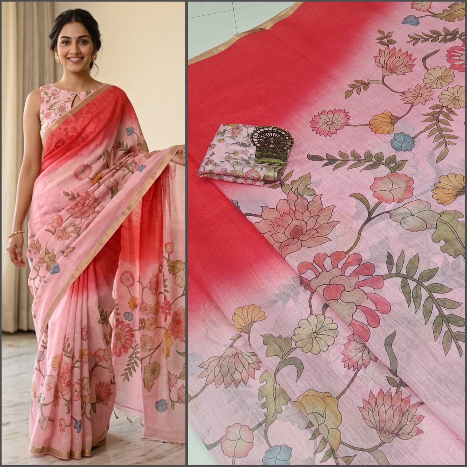 Premium Linen Cotton Saree