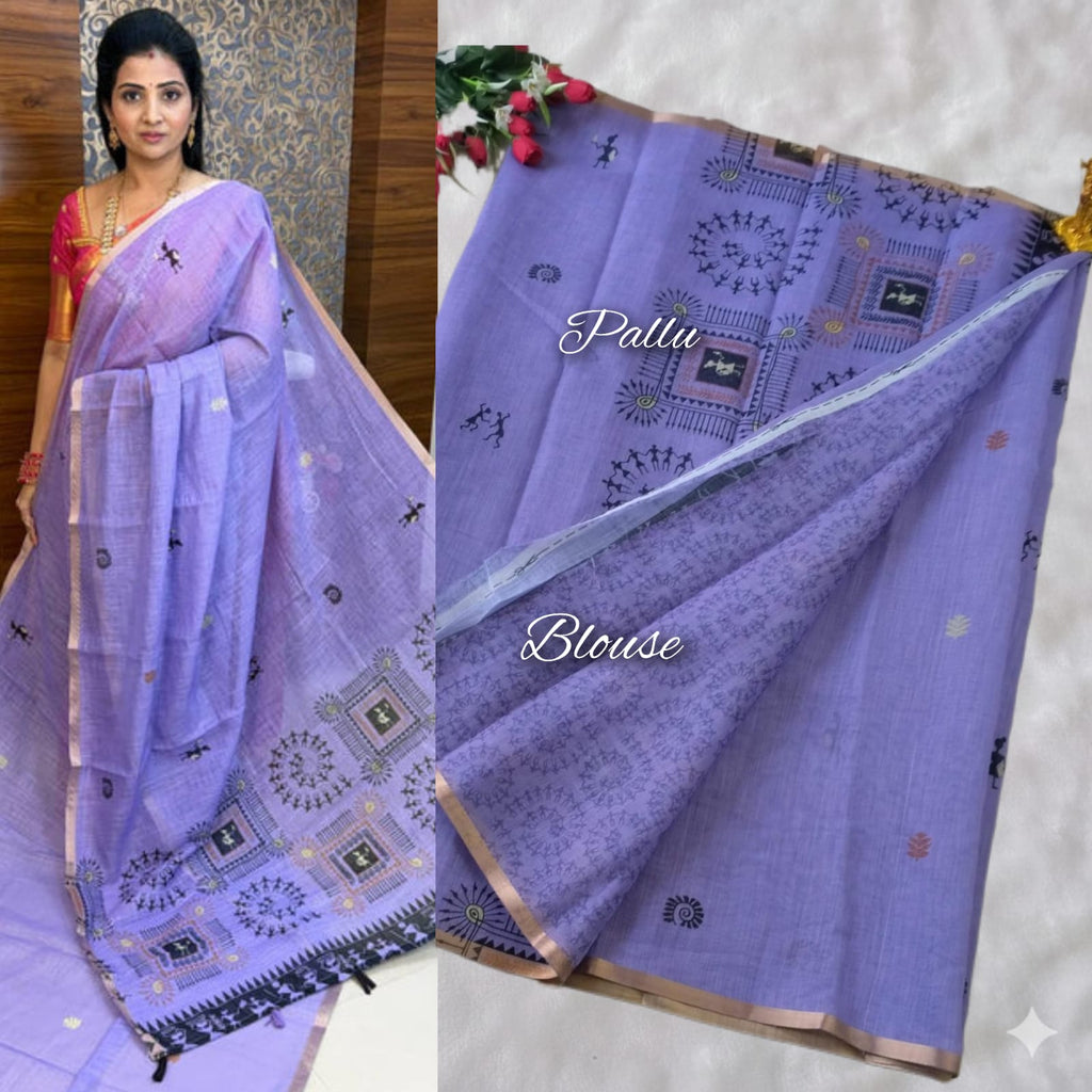 Premium Linen Cotton Saree