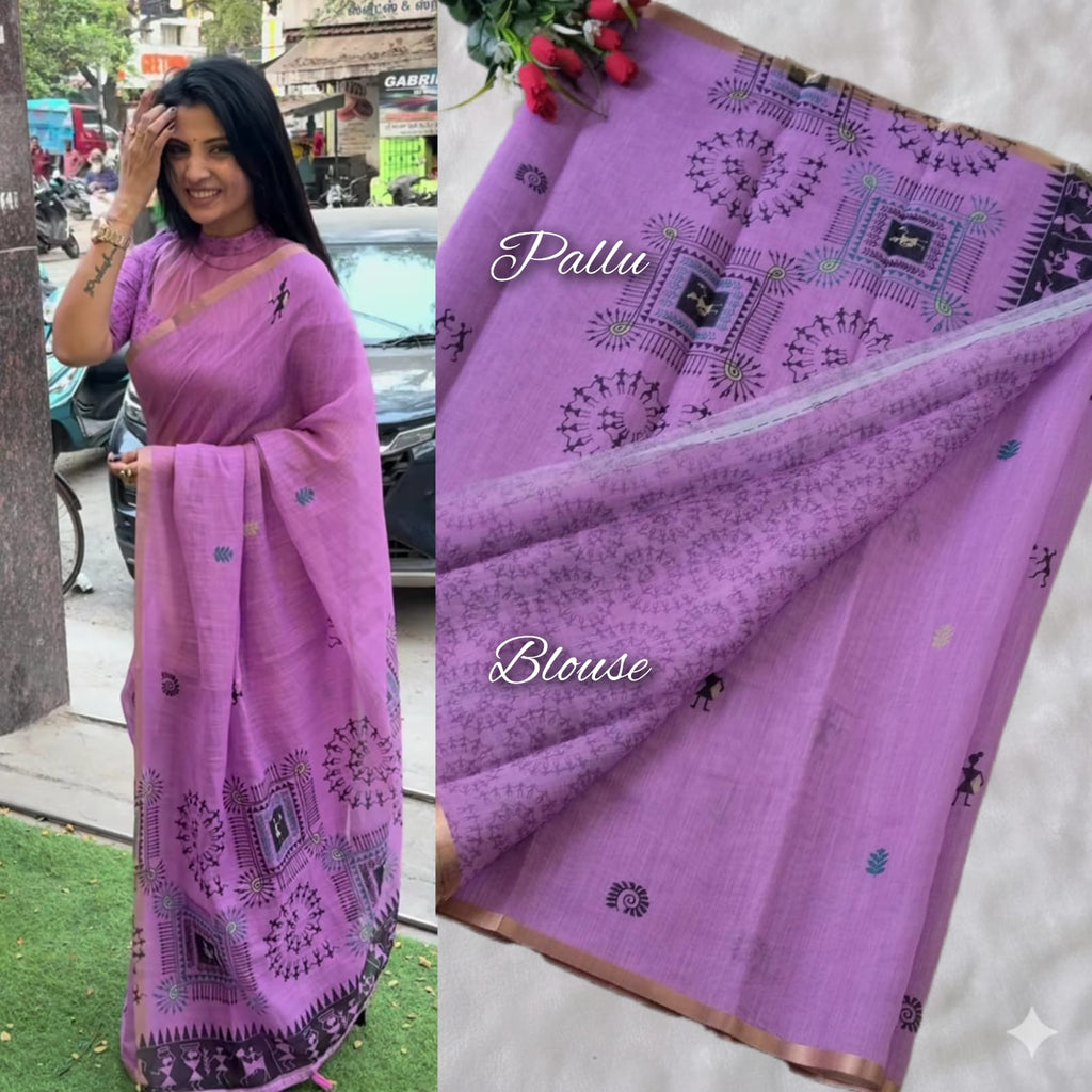 Premium Linen Cotton Saree