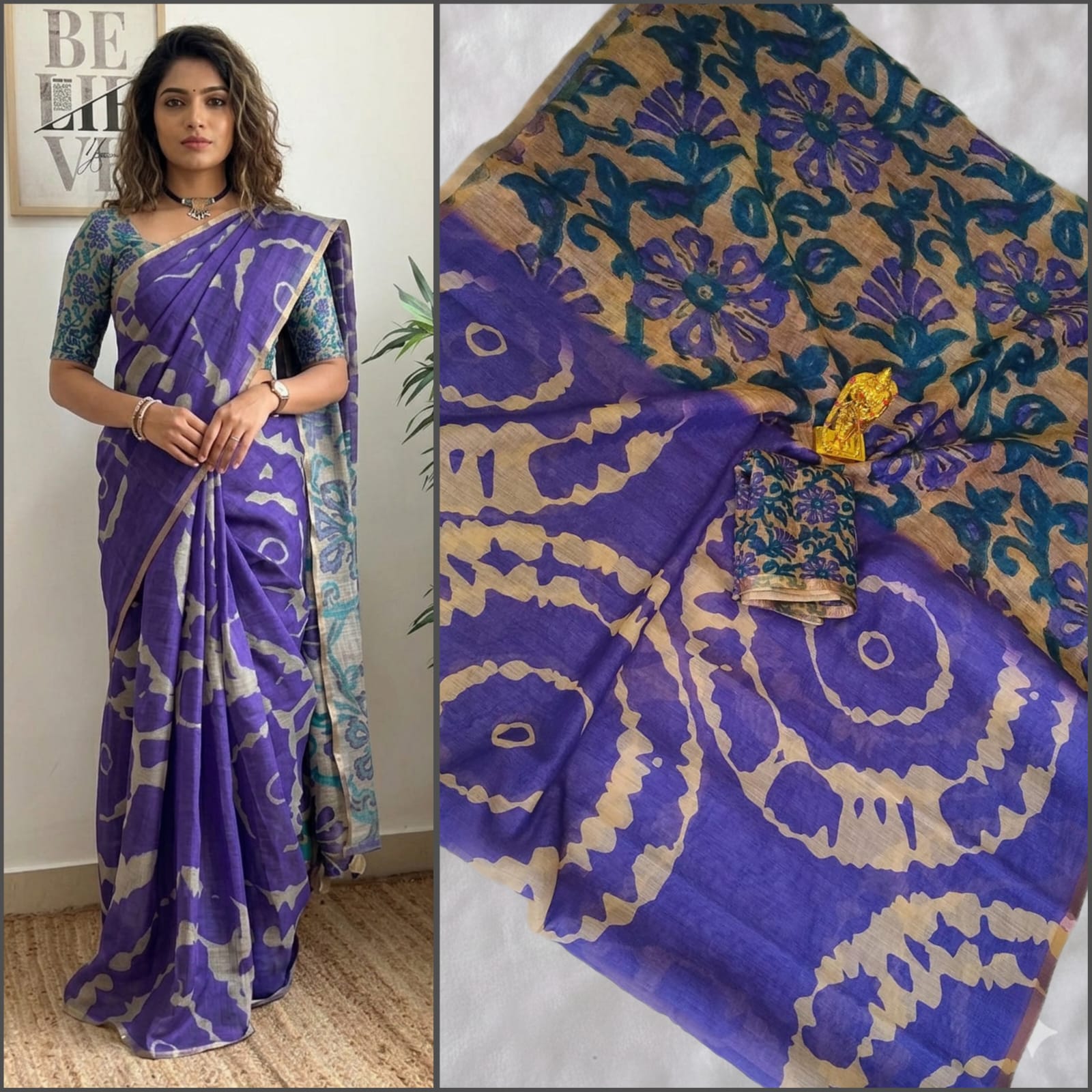 Premium Linen Cotton Saree