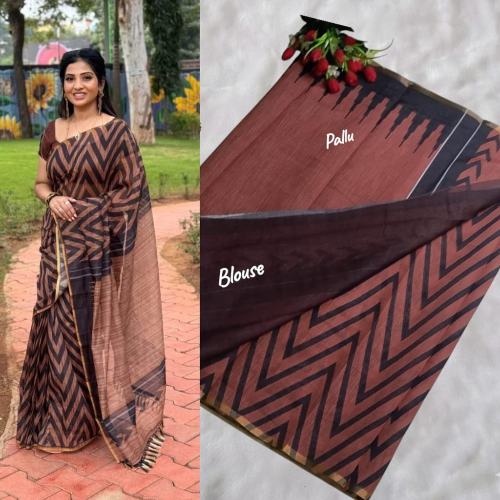 Premium Linen Cotton Saree