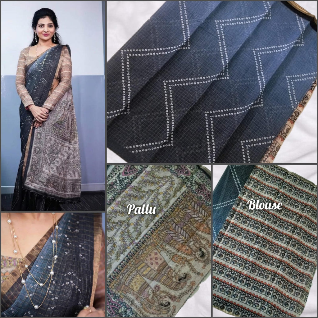 Premium Linen Cotton Saree