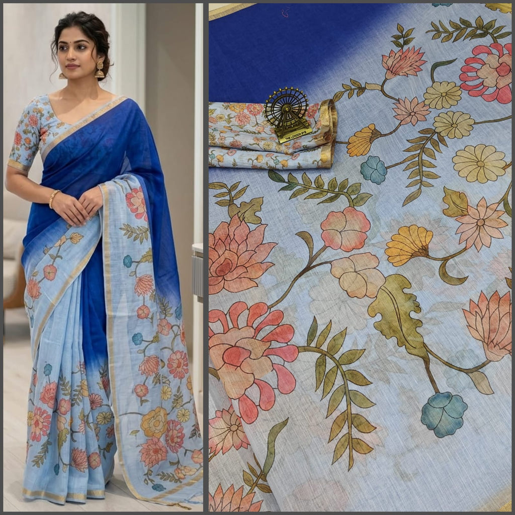 Premium Linen Cotton Saree