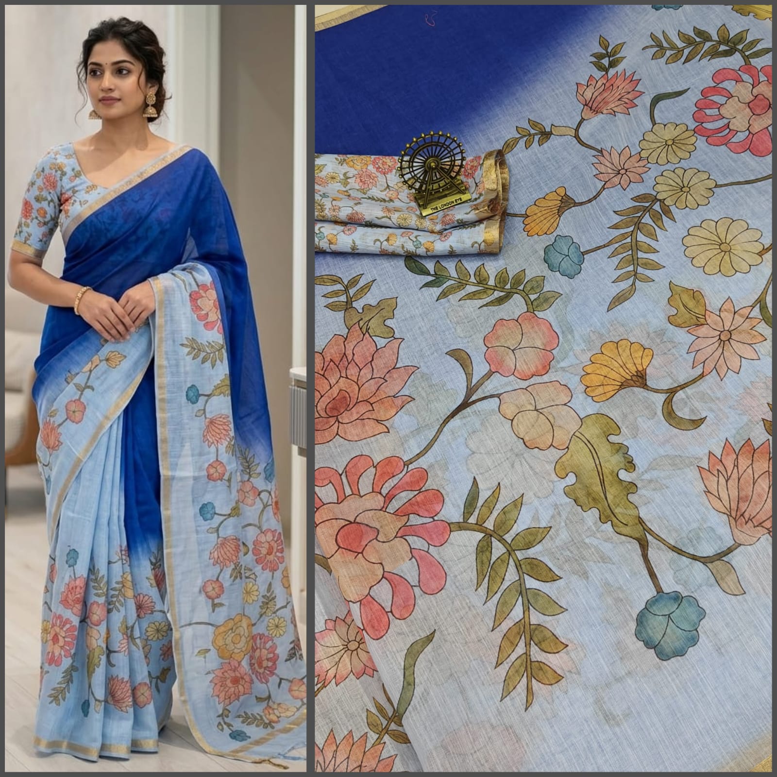 Premium Linen Cotton Saree