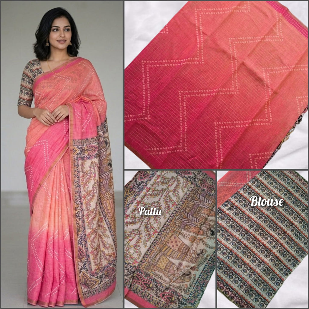 Premium Linen Cotton Saree