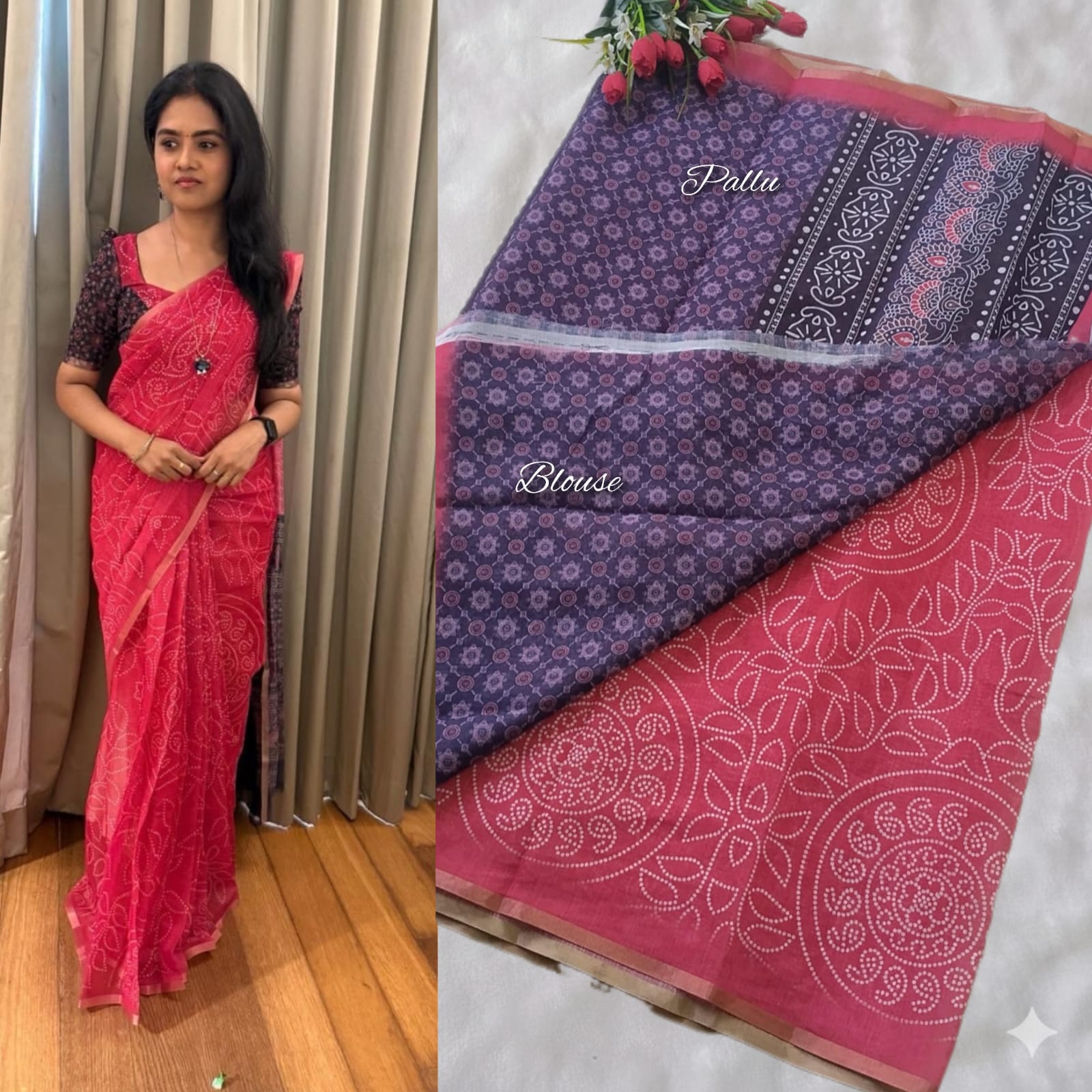 Premium Linen Cotton Saree