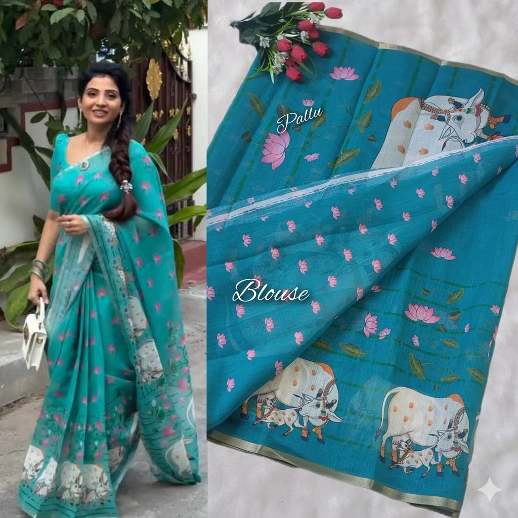 Premium Linen Cotton Saree
