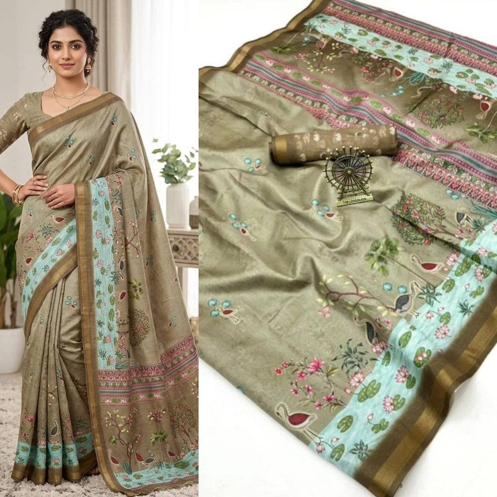 Premium Linen Cotton Saree
