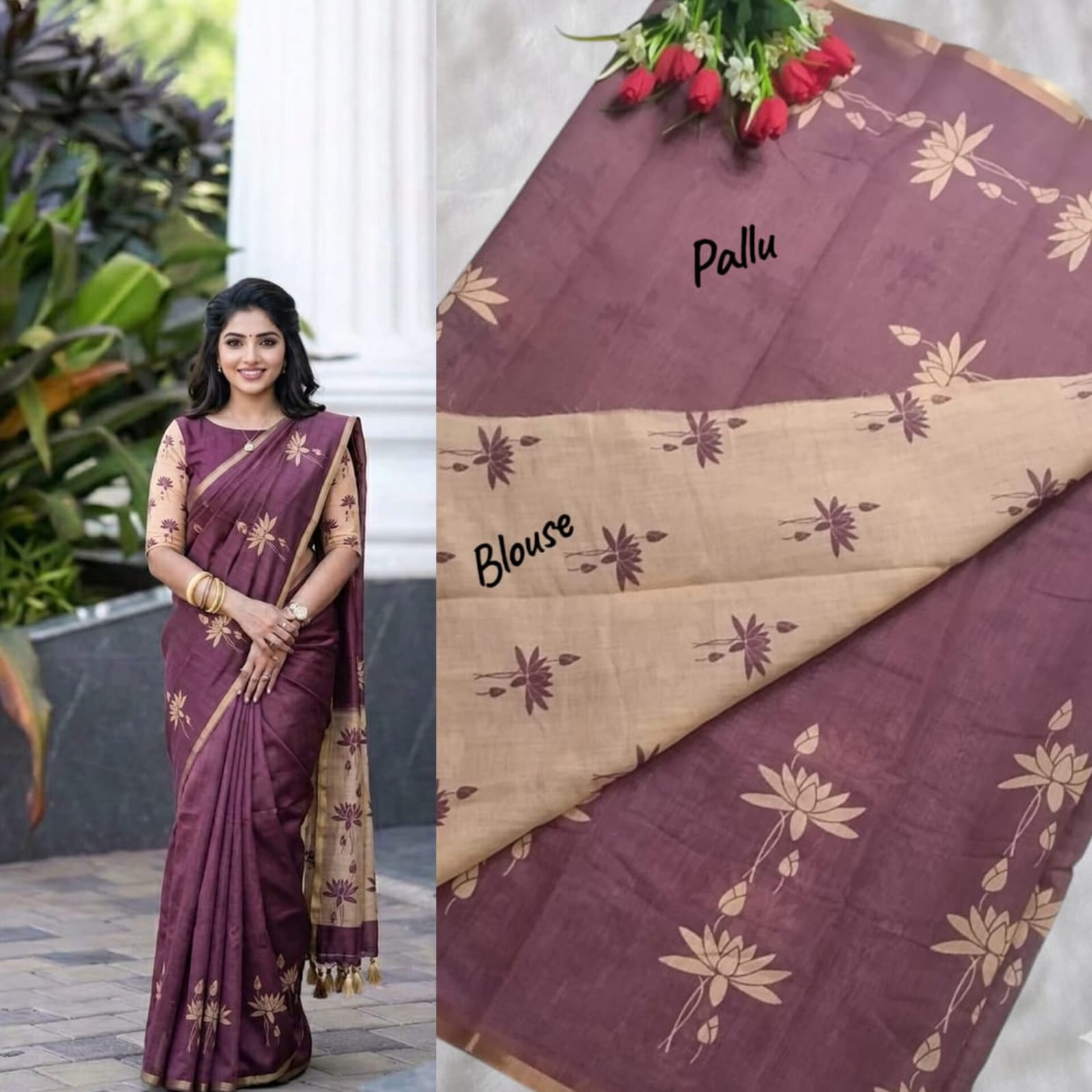 Premium Linen Cotton Saree