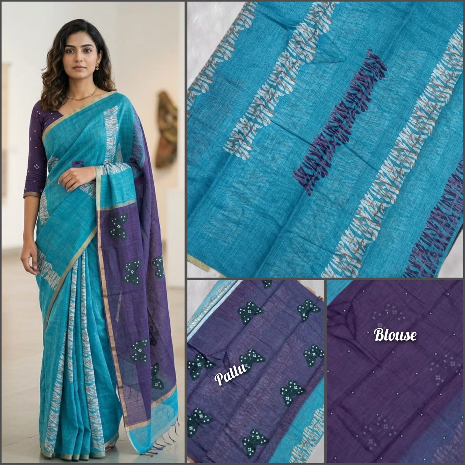 Premium Linen Cotton Saree