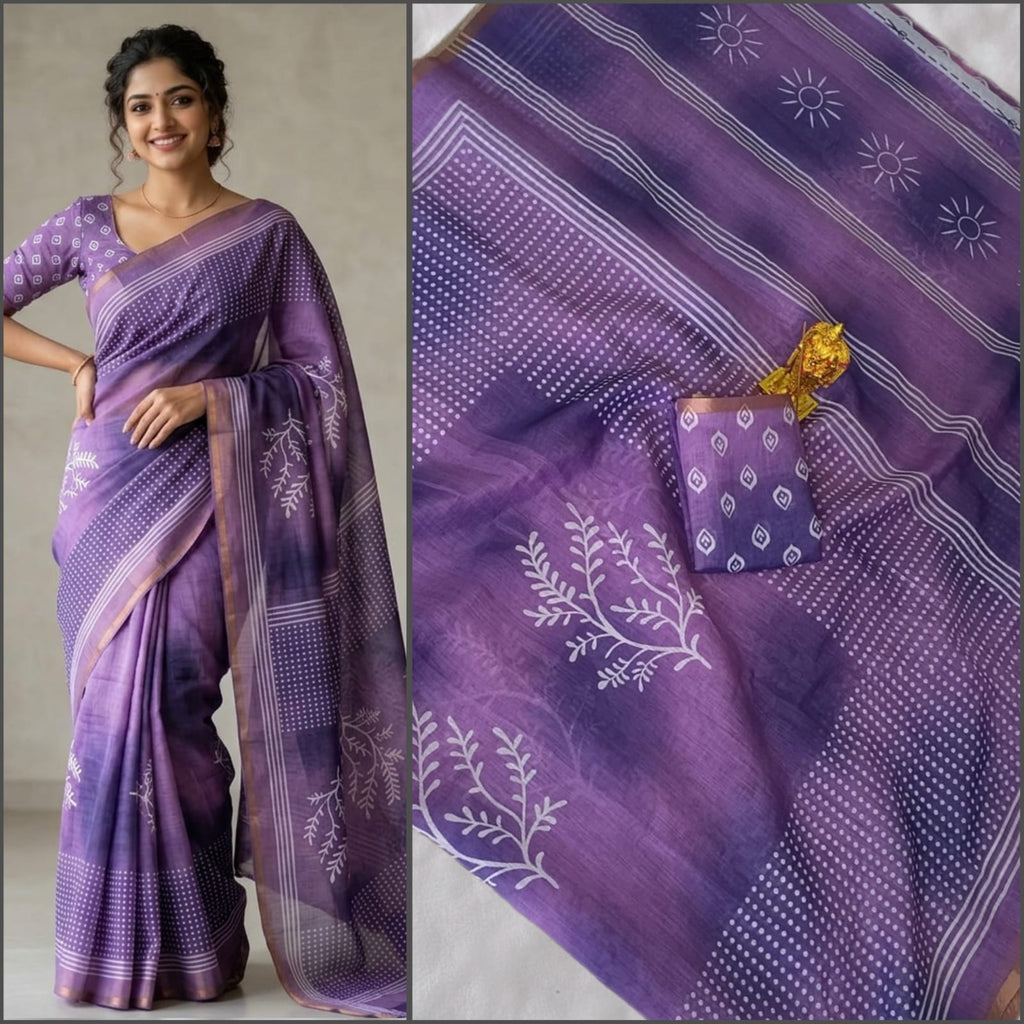 Premium Linen Cotton Saree