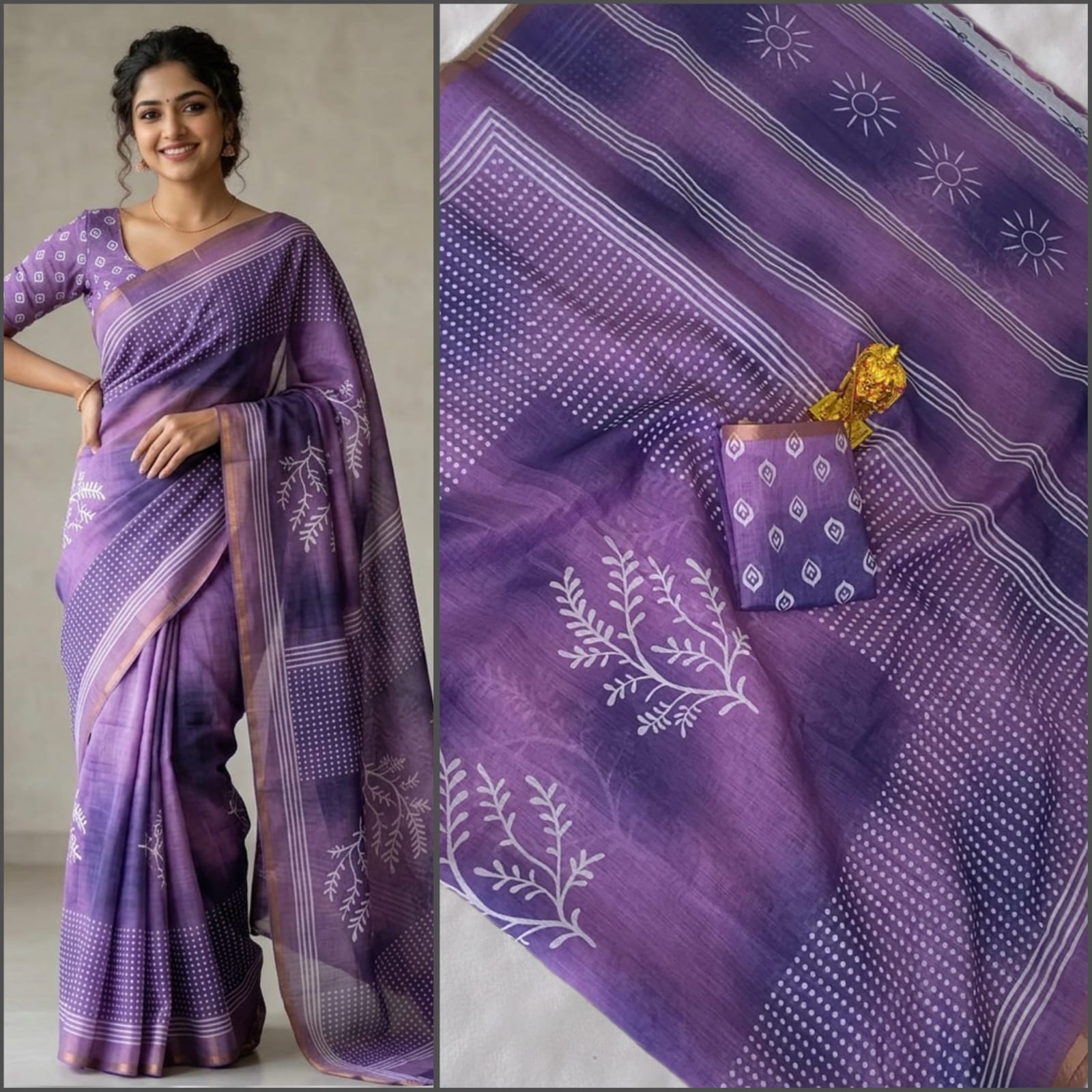Premium Linen Cotton Saree