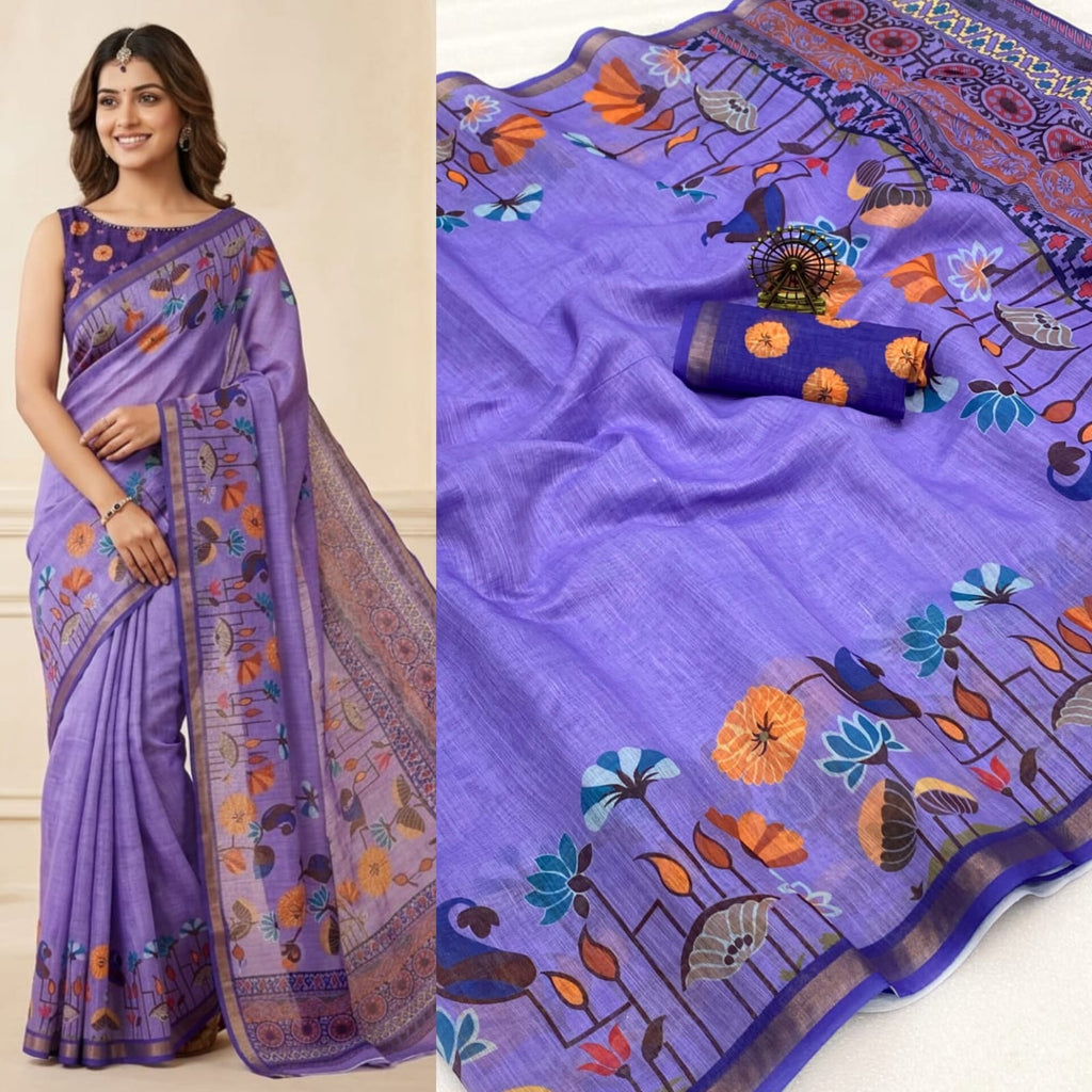 Premium Linen Cotton Saree
