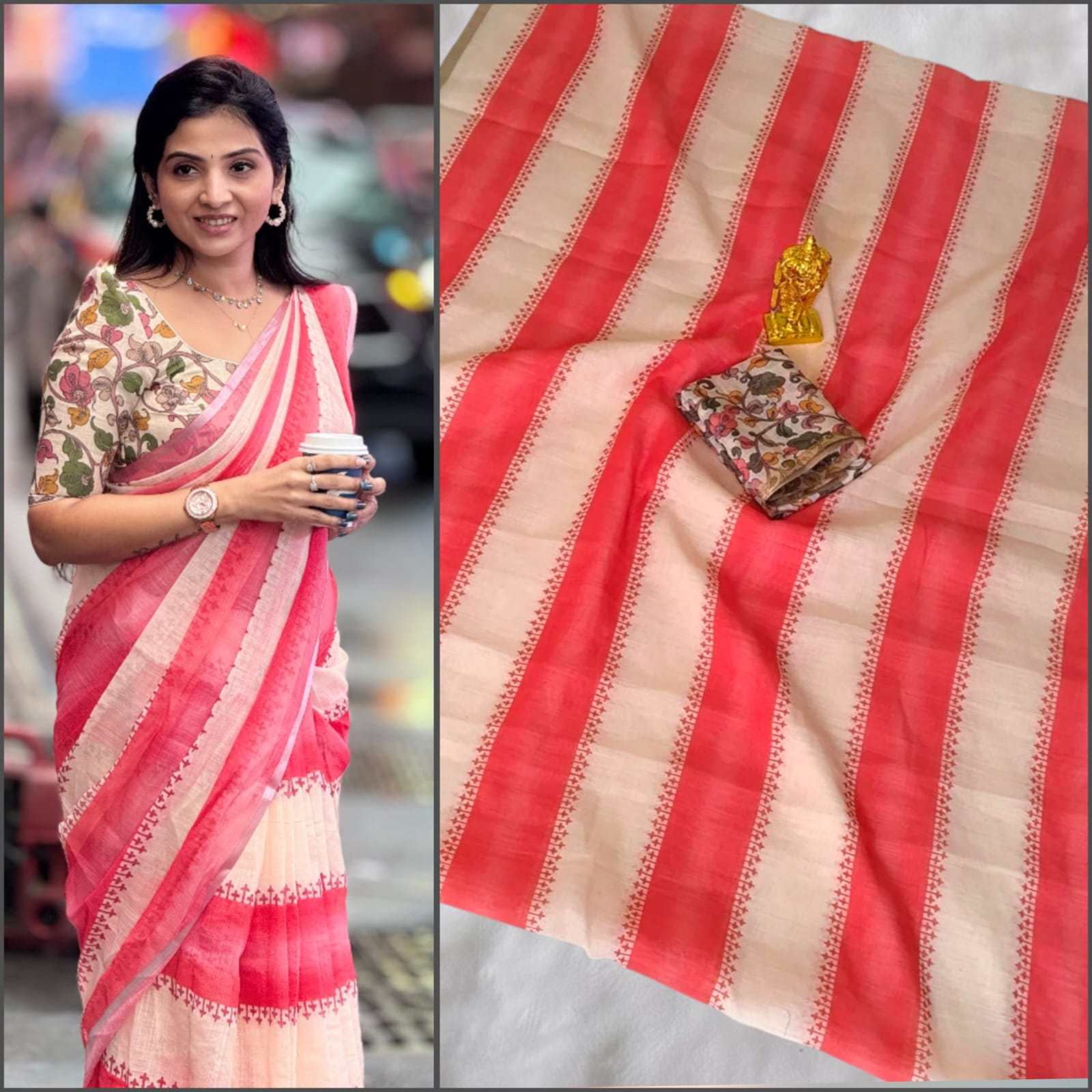 Premium Linen Cotton Saree