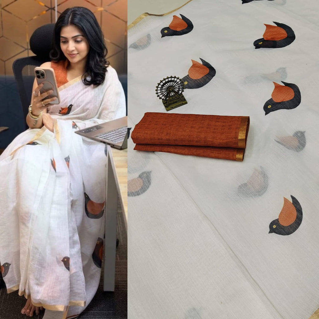 Premium Linen Cotton Saree