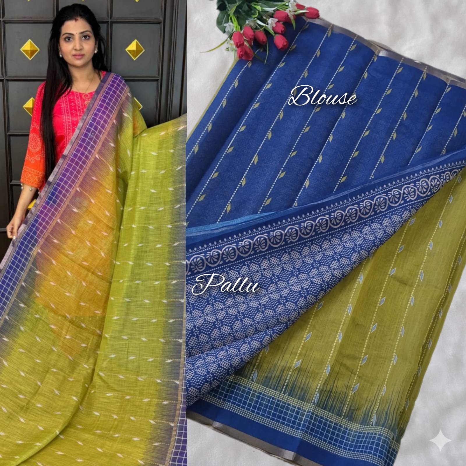 Premium Linen Cotton Saree