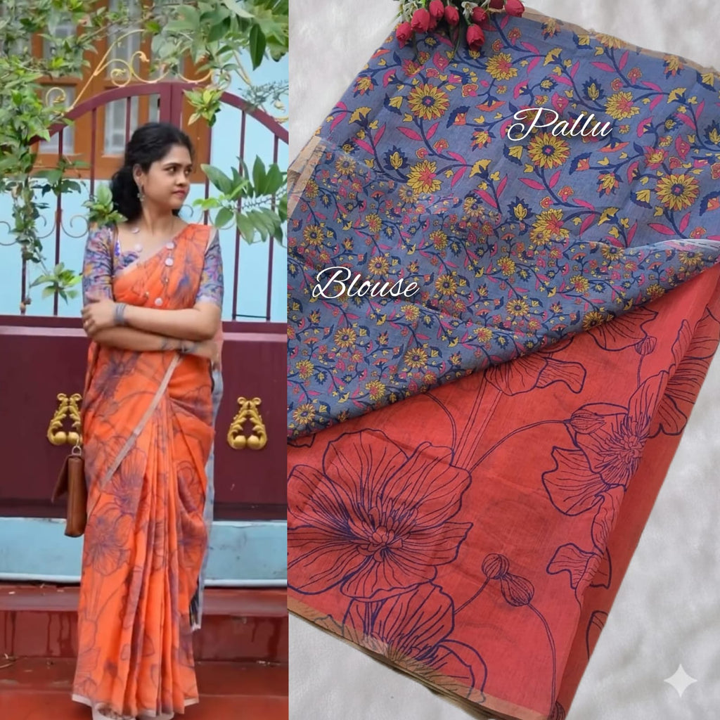 Premium Linen Cotton Saree