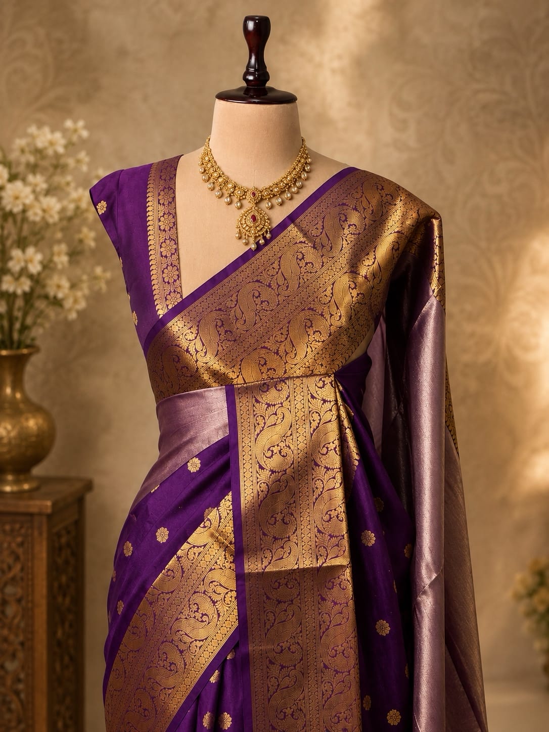 Banarasi Half & Half Semi Katan Soft Silk Saree