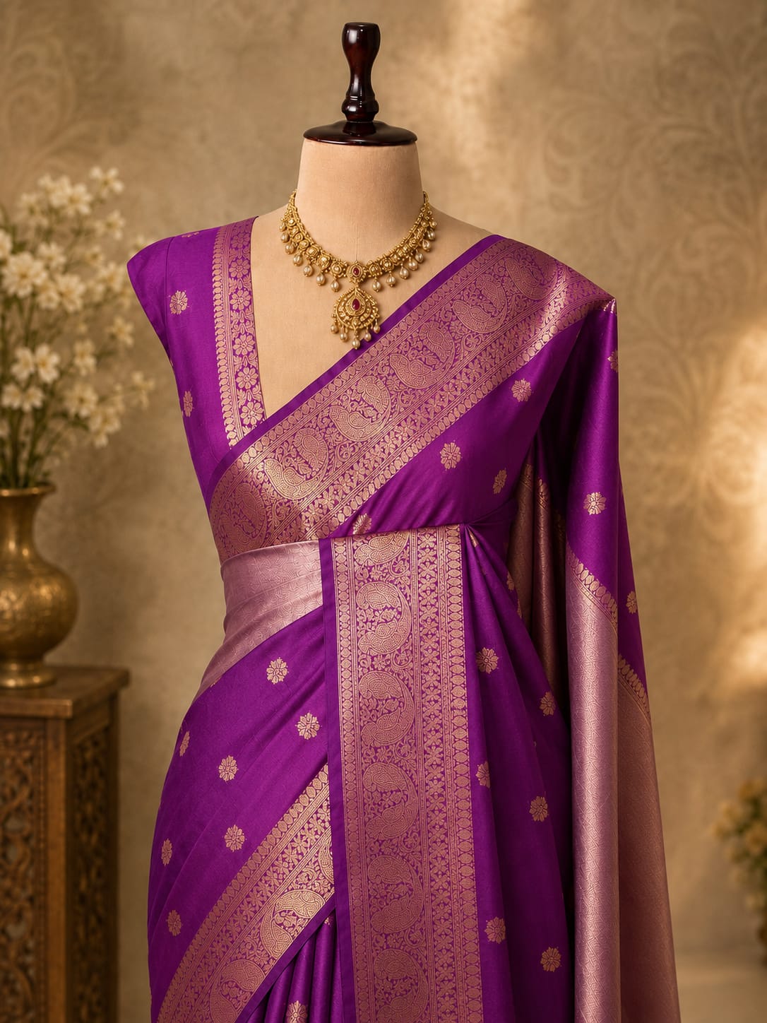 Banarasi Half & Half Semi Katan Soft Silk Saree